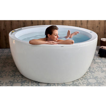 Aquatica Pamela™ Relax Air Massage Round Acrylic Bathtub, High Gloss White