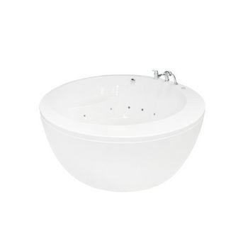 Aquatica Pamela™ Relax Air Massage Round Acrylic Bathtub, High Gloss White