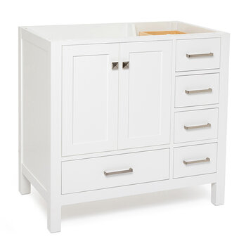 ARIEL Cambridge Collection 36'' White Left Angle Closed View