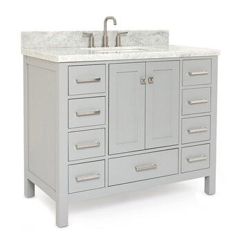 ARIEL Cambridge Collection 43'' Grey Center Sink Angle Closed View
