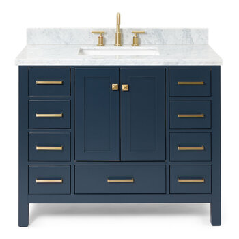 ARIEL Cambridge Collection 43'' Midnight Blue Center Sink Vanity