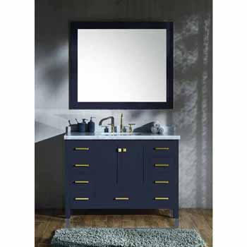ARIEL Cambridge Collection 49'' Midnight Blue Vanity Set w/ Mirror