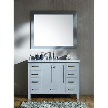 ARIEL Cambridge Collection 49'' Grey Oval Sink Vanity Set w/ Mirror