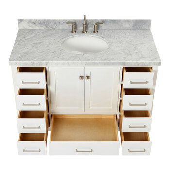 ARIEL Cambridge Collection 49'' White Oval Sink Opened View