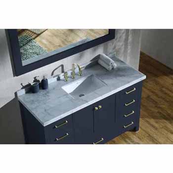 Cambridge Single Bathroom Vanity W Mirror Option Carrara Marble Top White Grey Midnight Blue Espresso Finishes 55 Wide By Ariel Kitchensource Com