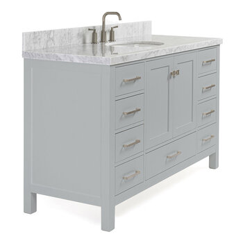 ARIEL Cambridge Collection 55'' Grey Oval Sink Angle Closed View