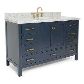 ARIEL Cambridge Collection 55'' Midnight Blue Oval Sink Angle Closed View