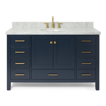 ARIEL Cambridge Collection 55'' Midnight Blue Oval Sink Vanity