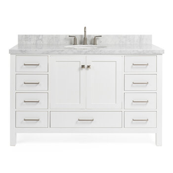 ARIEL Cambridge Collection 55'' White Oval Sink Vanity