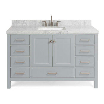 ARIEL Cambridge Collection 55'' Grey Rectangle Sink Vanity