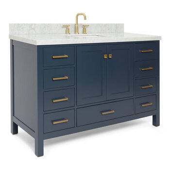ARIEL Cambridge Collection 55'' Midnight Blue Rectangle Sink Angle Closed View