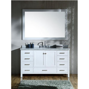 ARIEL Cambridge Collection 61'' White Oval Sink Vanity