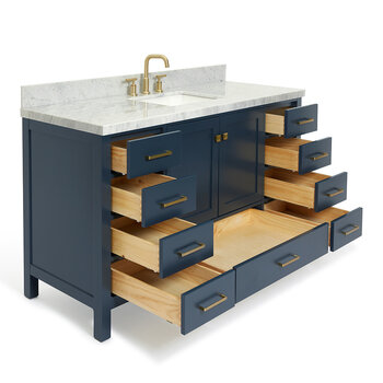 ARIEL Cambridge Collection 61'' Midnight Blue Rectangle Sink Opened View