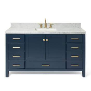ARIEL Cambridge Collection 61'' Midnight Blue Rectangle Sink Vanity Front View