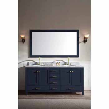 ARIEL Cambridge Collection 73'' Midnight Blue Oval Sinks Vanity Set w/ Mirror