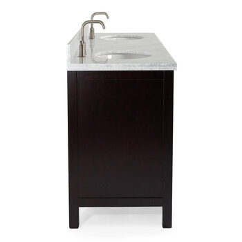 ARIEL Cambridge Collection 73'' Espresso Oval Sinks Opened View