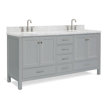 ARIEL Cambridge Collection 73'' Grey Oval Sinks Angle Closed View