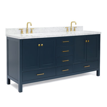 ARIEL Cambridge Collection 73'' Midnight Blue Oval Sinks Angle Closed View