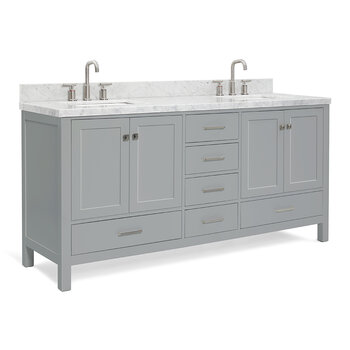 ARIEL Cambridge Collection 73'' Grey Rectangle Sinks Angle Closed View