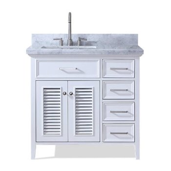 White w/ Rectangle Left Offset Sink Product View