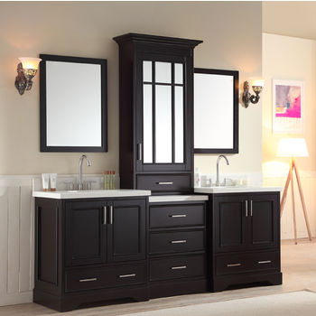 Tiano Double Door Wall Cabinet Stainless Steel Mirrored Vanity Bathroom Cupboard 