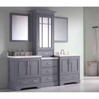 Stafford Bathroom Vanity With Tall Mirrored Medicine Cabinet By Ariel Kitchensource Com