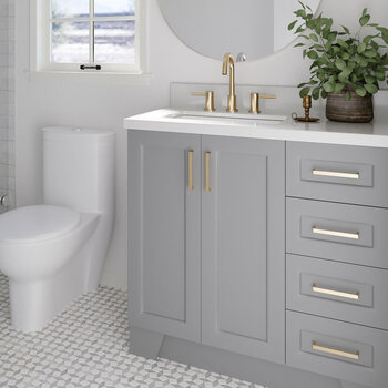 ARIEL Taylor 37'' W Single Sink Bath Vanity with Left Offset Rectangle Sink and White Quartz Countertop