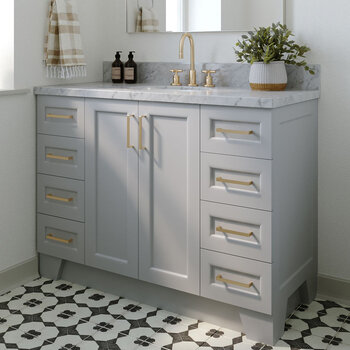 ARIEL Taylor 49'' W Single Sink Bath Vanity with Oval Sink and Carrara White Marble Countertop