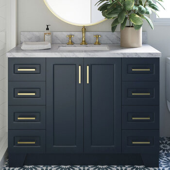 ARIEL Taylor 49'' W Single Sink Bath Vanity with Rectangle Sink and Carrara White Marble Countertop