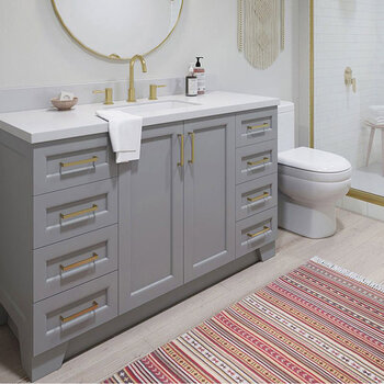 ARIEL Taylor 55'' W Single Sink Bath Vanity with Rectangle Sink and White Quartz Countertop