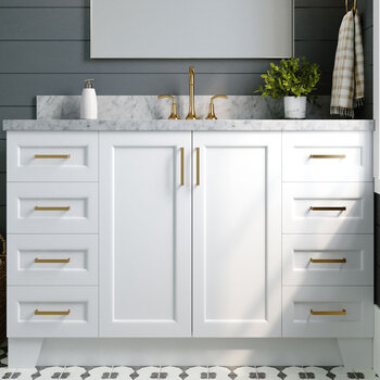 ARIEL Taylor 61'' W Single Sink Bath Vanity with Rectangle Sink and Carrara White Marble Countertop
