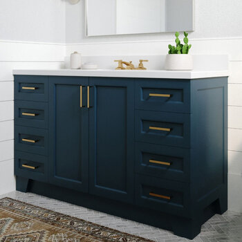 ARIEL Taylor 61'' W Single Sink Bath Vanity with Rectangle Sink and White Quartz Countertop