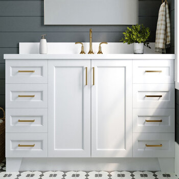 ARIEL Taylor 61'' W Single Sink Bath Vanity with Rectangle Sink and White Quartz Countertop