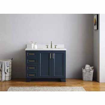 ARIEL Taylor Collection 43'' Midnight Blue Right Offset Sink Rectangle
