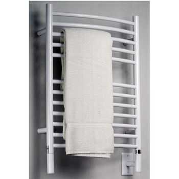 Amba Towel Warmers Jeeves Model E Curved, White Finish