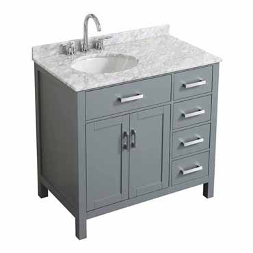 left offset bathroom sink