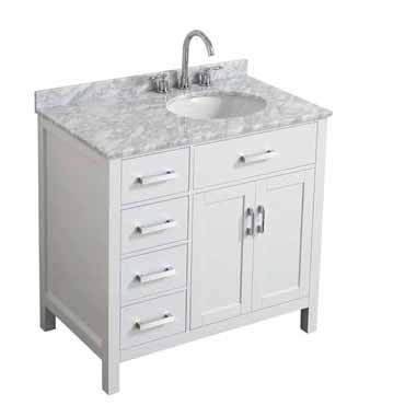 Hampton 37'' or 43'' W Single Left or Right Offset Sink Vanity Set 