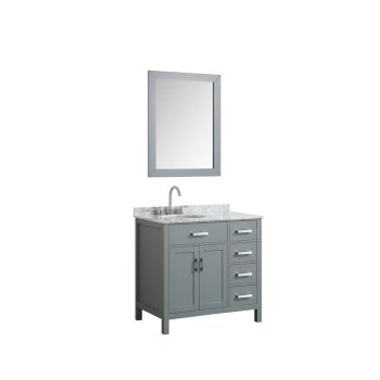 37" Grey Left Oval Sink Product View
