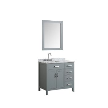 37" Grey Left Rectangle Sink Product View