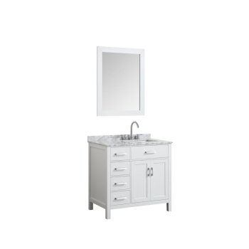 37" White Right Rectangle Sink Product View