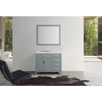43" Single Left Oval Sink Vanity Set Grey