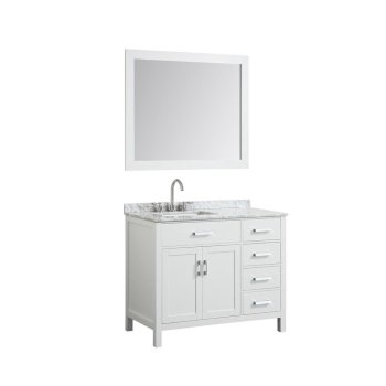 43" White Left Rectangle Sink Product View