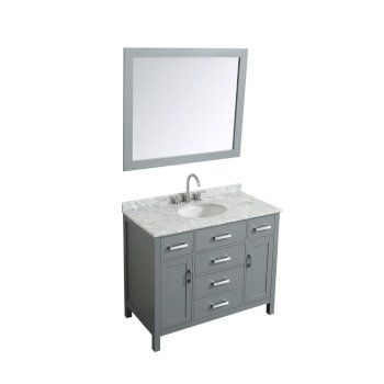 43" Grey Oval Sink Product Angle View