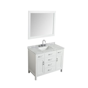 43" White Rectangle Sink Product Angle View