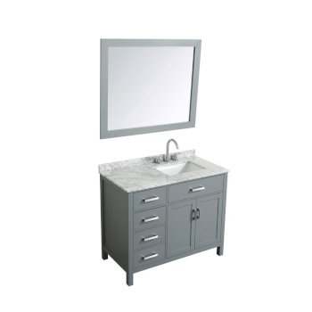 43" Grey Right Rectangle Sink Product Angle View