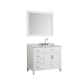 43" White Right Rectangle Sink Product View