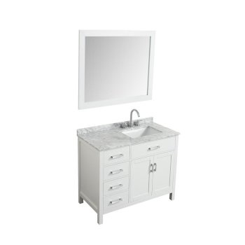 Hampton 37 Or 43 W Single Left Or Right Offset Sink Vanity Set In Grey Or White Includes Vanity Base Countertop Sink And Mirror Option By Belmont Decor Kitchensource Com