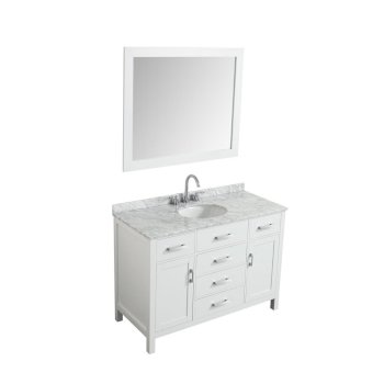 49" White Oval Sink Product Angle View