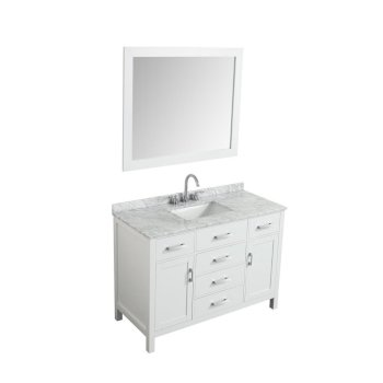49" White Rectangle Sink Product Angle View
