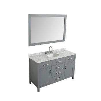55" Grey Oval Sink Product Angle View